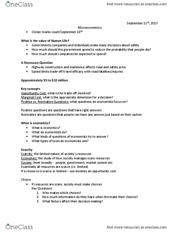 EC120 Lecture Notes - Lecture 1: Opportunity Cost thumbnail