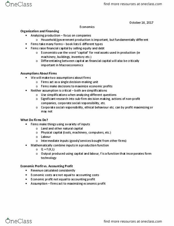 EC120 Lecture Notes - Lecture 8: Corporate Social Responsibility, Natural Capital, Physical Capital thumbnail