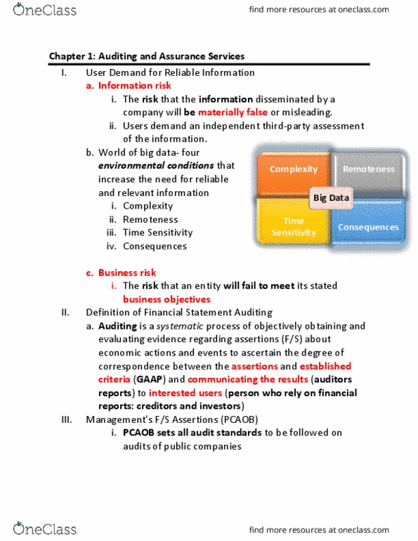 ACC 330 Lecture Notes - Lecture 1: Financial Statement, Sarbanes–Oxley Act, Government Accountability Office thumbnail