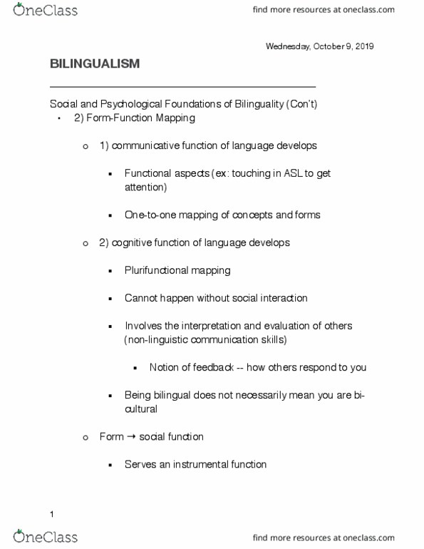 LING 3434 Lecture Notes - Lecture 16: Social Cognition, First Language, Agreeableness thumbnail