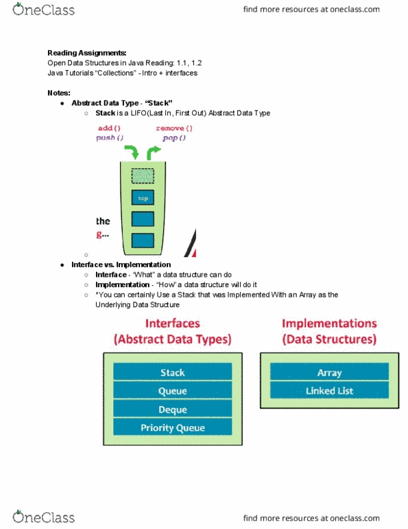 COMP 2402 Lecture Notes - Lecture 2: Java Collections Framework, Priority Queue, Operational Definition thumbnail