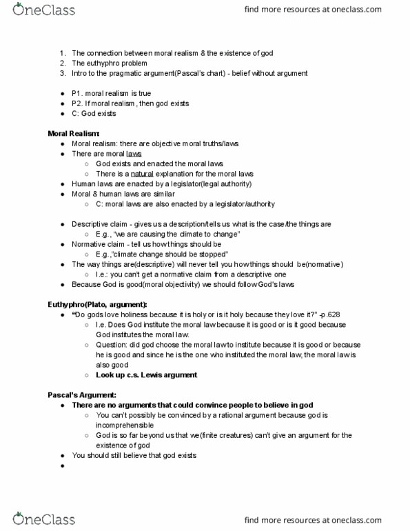 PHIL 2601 Lecture Notes - Lecture 6: Moral Realism thumbnail