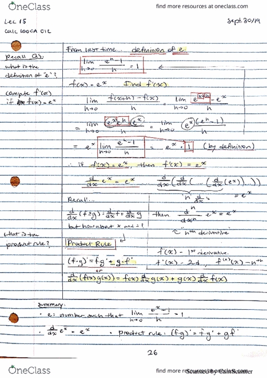 Calculus 1000A/B Lecture 15: Derivative rules cont'd and trig derivatives cover image
