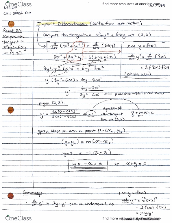 Calculus 1000A/B Lecture 20: Implicit differentiation cont'd and review cover image
