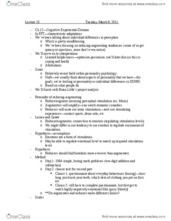 PSYC 2600 Lecture Notes - Lecture 15: Standardized Test, Intentionality, Julian Rotter thumbnail