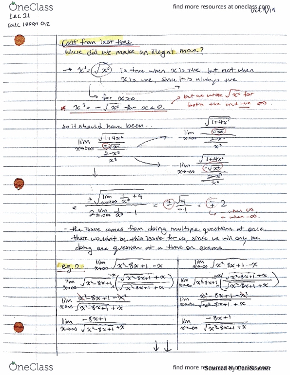 Calculus 1000A/B Lecture 21: Review cont'd cover image