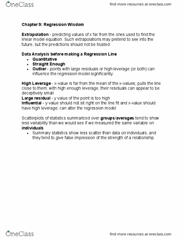 01:960:211 Chapter Notes - Chapter 9: Summary Statistics thumbnail