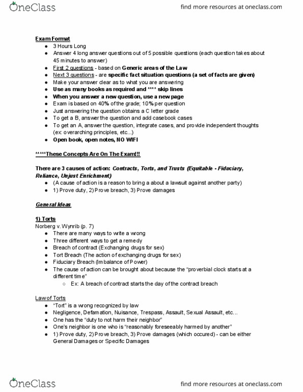 LAWS 2202 Chapter Notes - Chapter final: Fiduciary, Equitable Remedy, Casebook thumbnail