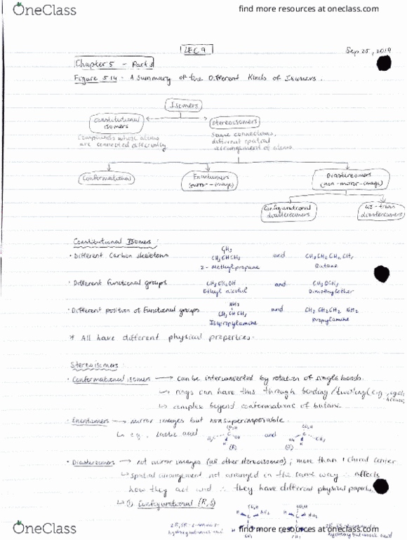 CHM242H5 Lecture 9: Stereochemistry at Tetrahedral Centers Part 3 (Sep25, 2019) thumbnail