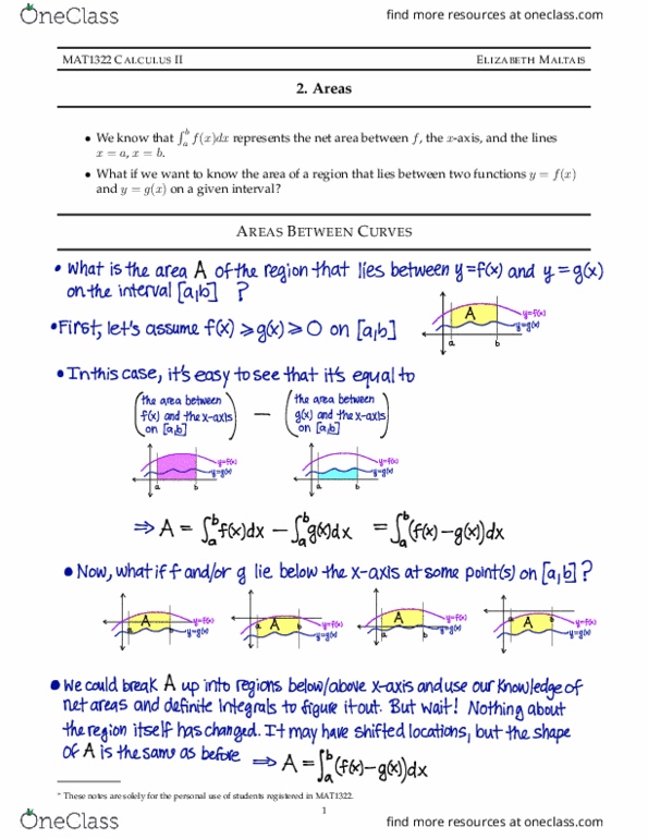 MAT 1348 Lecture Notes - Lecture 2: Riemann Sum thumbnail