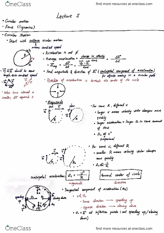 PHYS 6A Lecture Notes - Lecture 5: Canter And Gallop, Circular Motion, Asteroid Family cover image