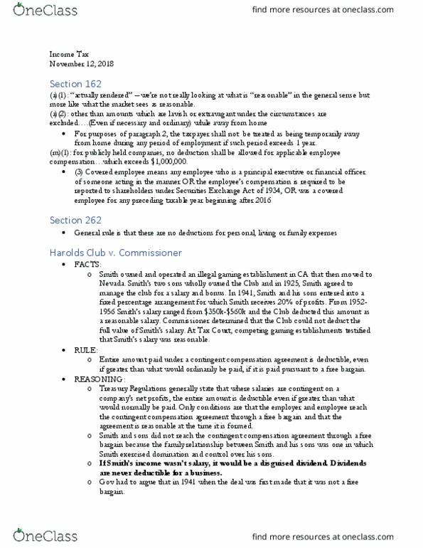 LAW 647 Lecture Notes - Lecture 24: Harold'S Club, Treasury Regulations, Businessperson thumbnail