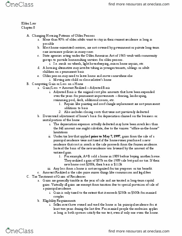 LAW 670 Lecture Notes - Lecture 6: Roof Shingle, Life Tenure, Reverse Mortgage thumbnail