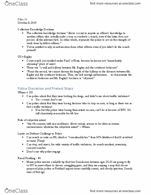 LAW 605 Lecture Notes - Lecture 11: Racial Profiling, Charlottesville, Virginia thumbnail