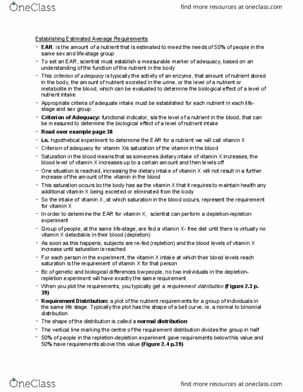 HLTB11H3 Chapter Notes - Chapter 2: Vitamin X, Dietary Reference Intake, Binomial Distribution thumbnail