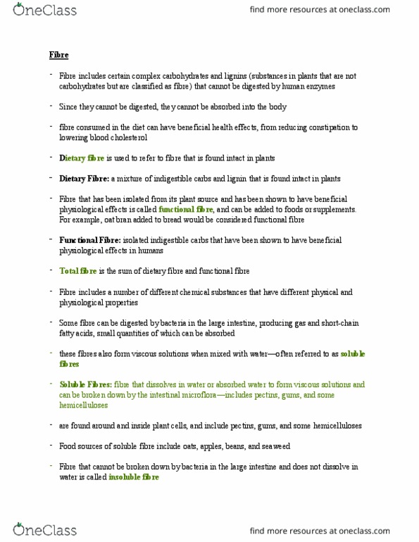 HLTB11H3 Chapter Notes - Chapter 4: Dietary Fiber, Hemicellulose, Pectin thumbnail