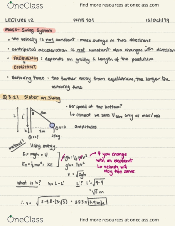 PHYS 101 Lecture Notes - Lecture 13: Minimax, Exponential Decay, Alprazolam cover image