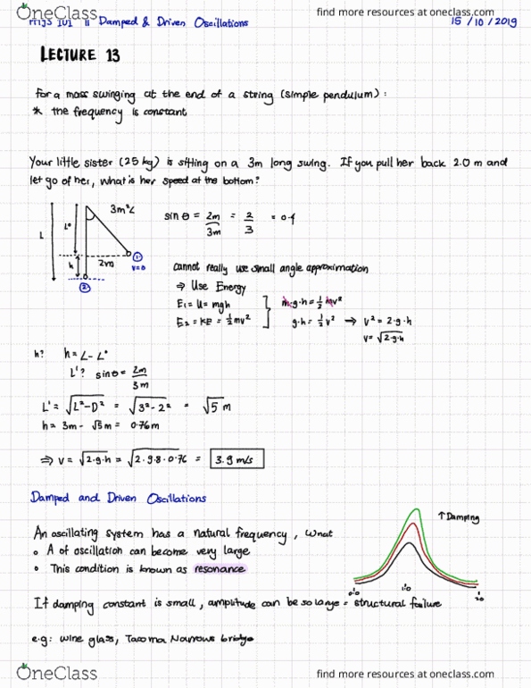 PHYS 101 Lecture Notes - Lecture 13: Damping Ratio, Alprazolam thumbnail