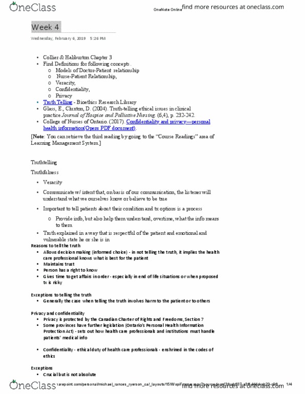 PHL 302 Lecture Notes - Lecture 4: Learning Management System, Nursing Ethics, Bioethics thumbnail