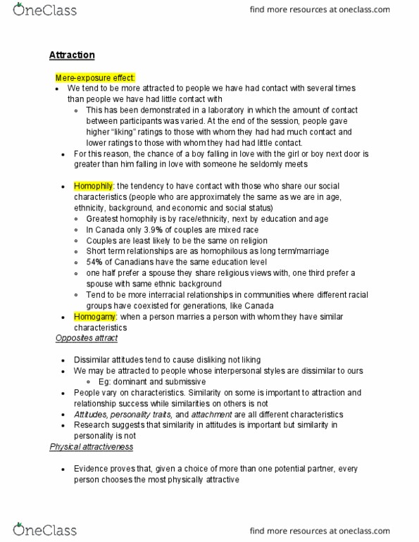 HLTH 251 Chapter Notes - Chapter 12: Homophily, Physical Attractiveness, Relationship Education thumbnail