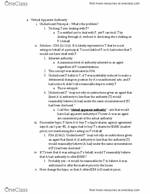 LAW 633 Lecture Notes - Lecture 12: Apparent Authority, Estoppel, Reconsideration Of A Motion thumbnail