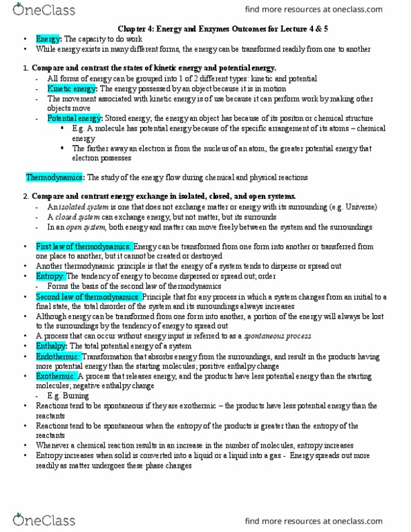 Management and Organizational Studies 1023A/B Lecture Notes - Enthalpy, Thermodynamics, Exothermic Process thumbnail