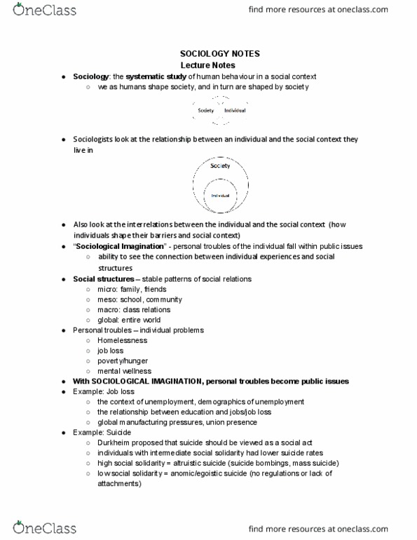 SOC100H5 Lecture 20: SOC100 Notes thumbnail