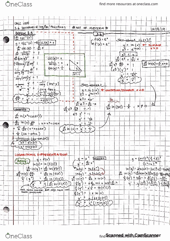 Calculus 1000A/B Lecture 28: 3.6 Derivatives of log/ln Functions cover image
