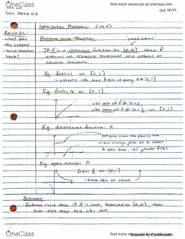 Calculus 1000A/B Lecture 26: Optimization cont'd cover image