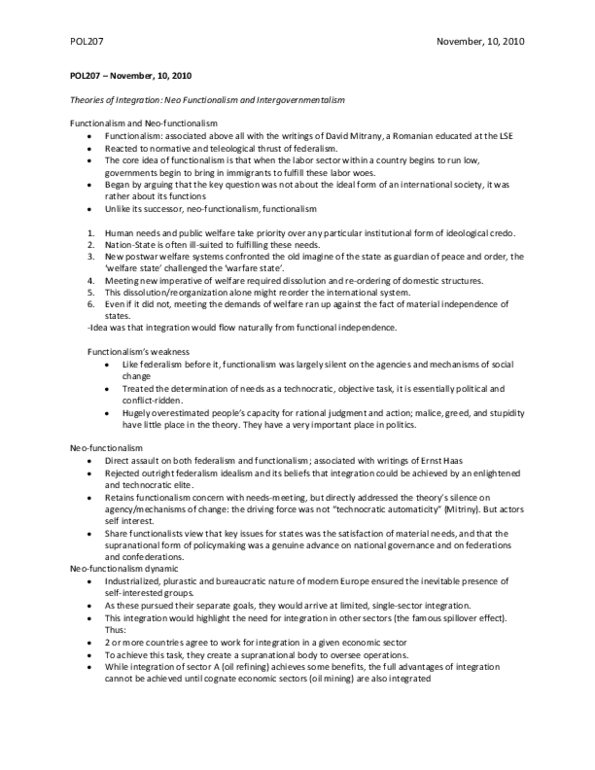 POL207Y1 Lecture : Neo Functionalism and Intergovernmentalism thumbnail