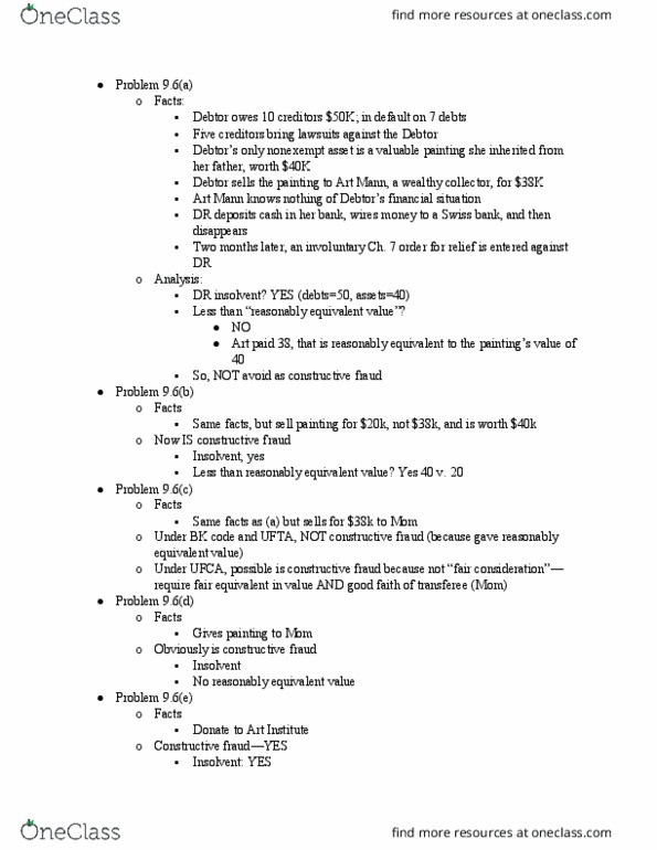 LAW 629 Lecture Notes - Lecture 44: Financial Instrument, Fraudulent Conveyance, Rebuttable Presumption thumbnail