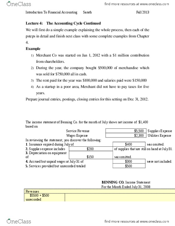 33:010:272 Lecture Notes - Lecture 4: Net Income, Income Statement thumbnail