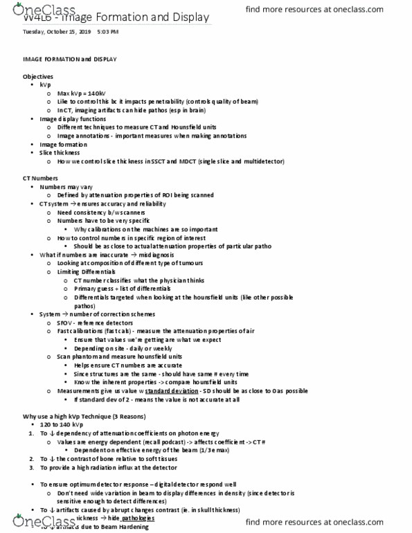 MEDRADSC 3K03 Lecture Notes - Lecture 6: Hounsfield Scale, Modified Discrete Cosine Transform, Standard Deviation thumbnail