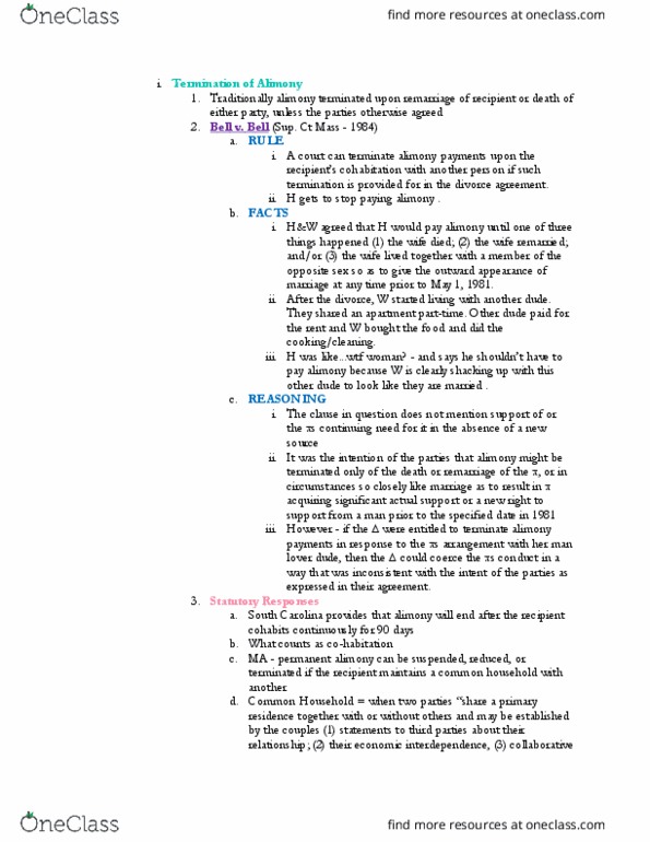 LAW 667 Lecture Notes - Lecture 33: Alimony, Payment, Asteroid Family thumbnail