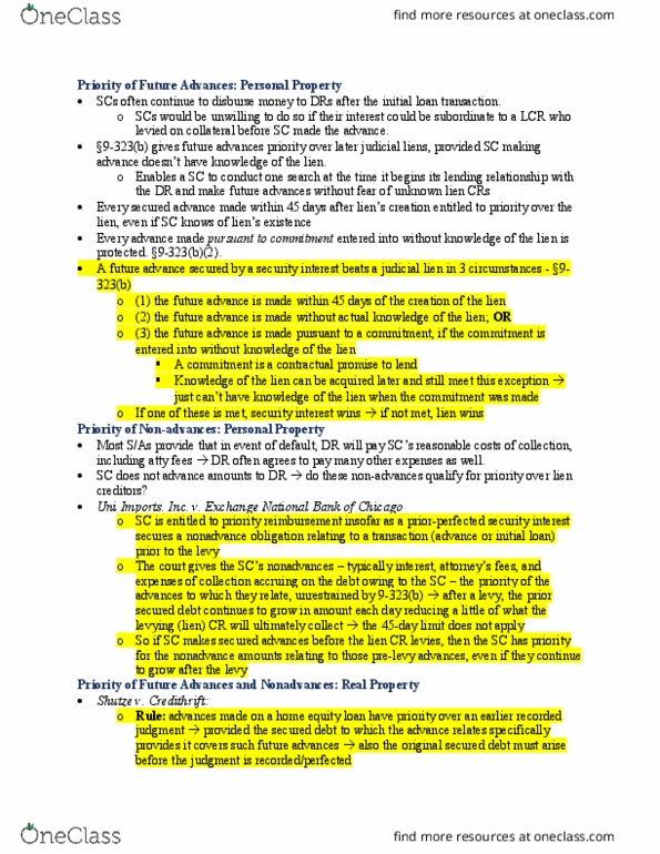 LAW 631 Lecture Notes - Lecture 35: Security Interest, Promissory Note, Parol Evidence Rule thumbnail