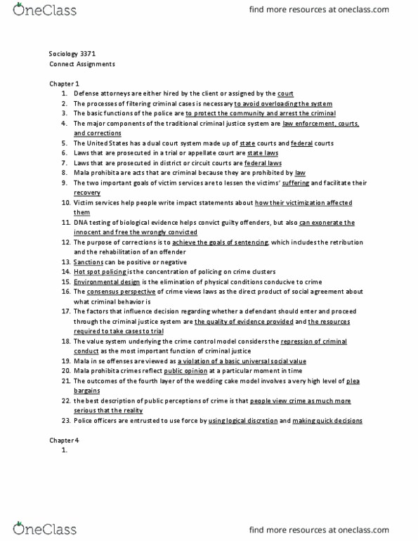 SOCL 3371 Chapter Notes - Chapter 1: Wedding Cake, Environmental Design thumbnail