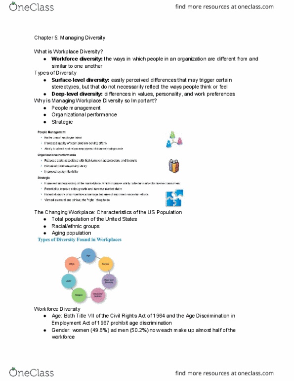 MGT120 Chapter Notes - Chapter 5: Ageism, Civil Rights Act Of 1964, Stereotype thumbnail