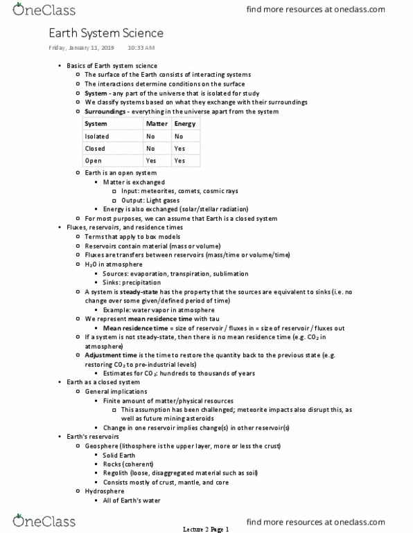 GEOL 201 Lecture Notes - Lecture 2: Science Friday, Geosphere, Transpiration thumbnail