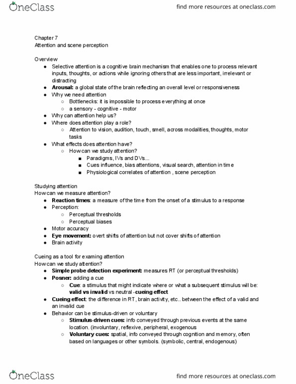 PSYB51H3 Chapter Notes - Chapter 7: Eye Movement, Search Theory, Pickpocketing thumbnail