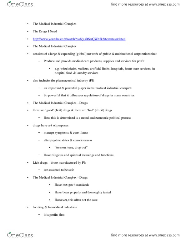 SOCIOL 3G03 Lecture Notes - Thalidomide thumbnail