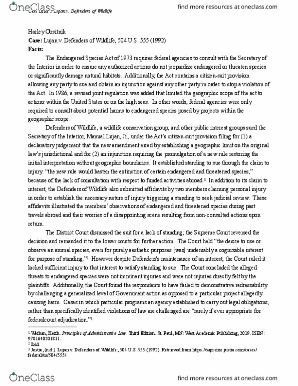 PADP 6490 Study Guide Fall 2019, Final Declaratory Judgment