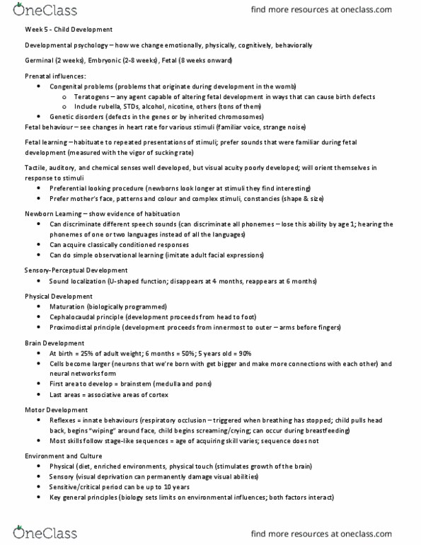 Psychology 1000 Lecture Notes - Lecture 5: Visual Acuity, Sound Localization, Habituation thumbnail