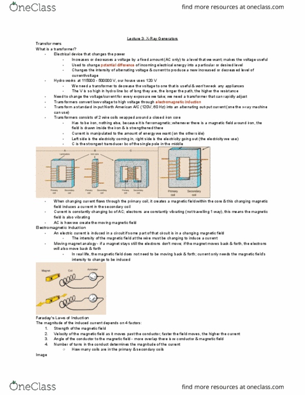 MEDRADSC 3G03 Lecture Notes - Lecture 3: Electromagnetic Induction, Ferromagnetism, Standard Streams thumbnail