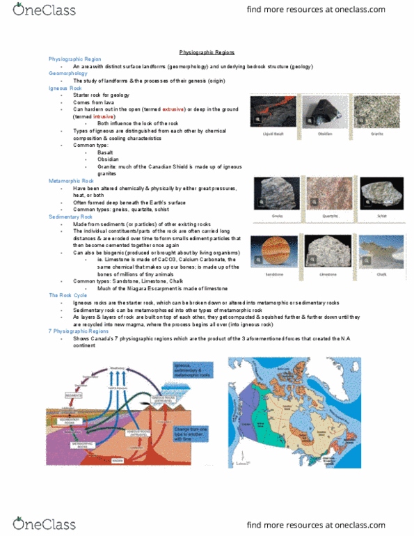GEOG 2OC3 Lecture Notes - Lecture 1: Metamorphic Rock, Sedimentary Rock, Geomorphology thumbnail