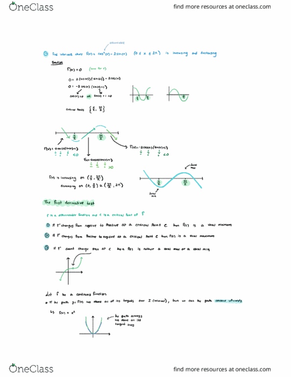 Calculus 1000A/B Lecture Notes - Lecture 27: If And Only If, Fax, Maxima And Minima cover image