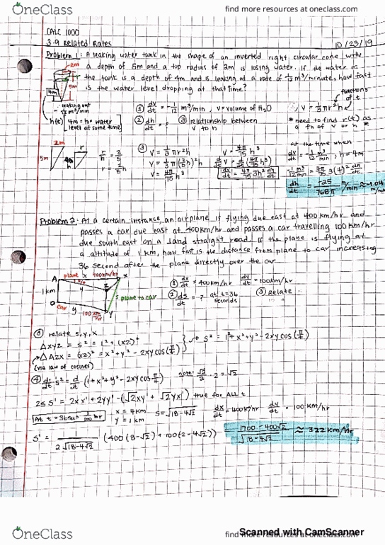 Calculus 1000A/B Lecture 30: 3.9 Related Rates cover image