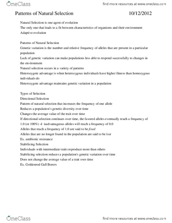 BSCI 106 Lecture Notes - Mutation thumbnail