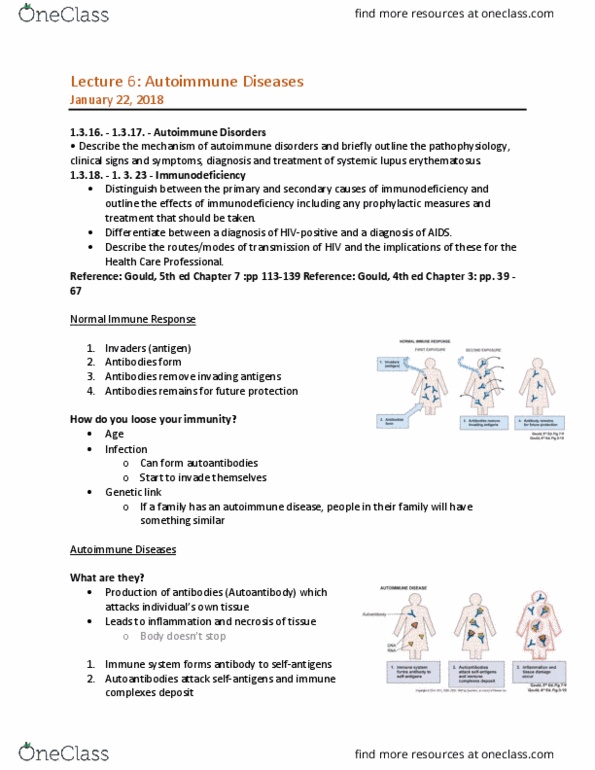 MEDRADSC 1B03 Lecture Notes - Lecture 6: Autoantibody, Immunodeficiency, Immune Complex thumbnail