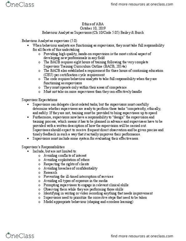 SOCSCI 2UE3 Lecture Notes - Lecture 6: Applied Behavior Analysis, Errorless Learning, Behaviorism thumbnail