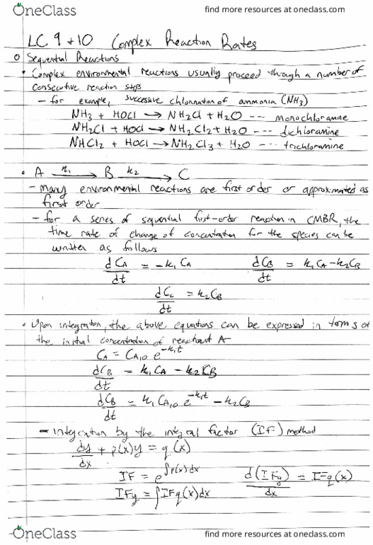 ENV E 554 Lecture 9: Complex Reaction Rates pt 1 thumbnail